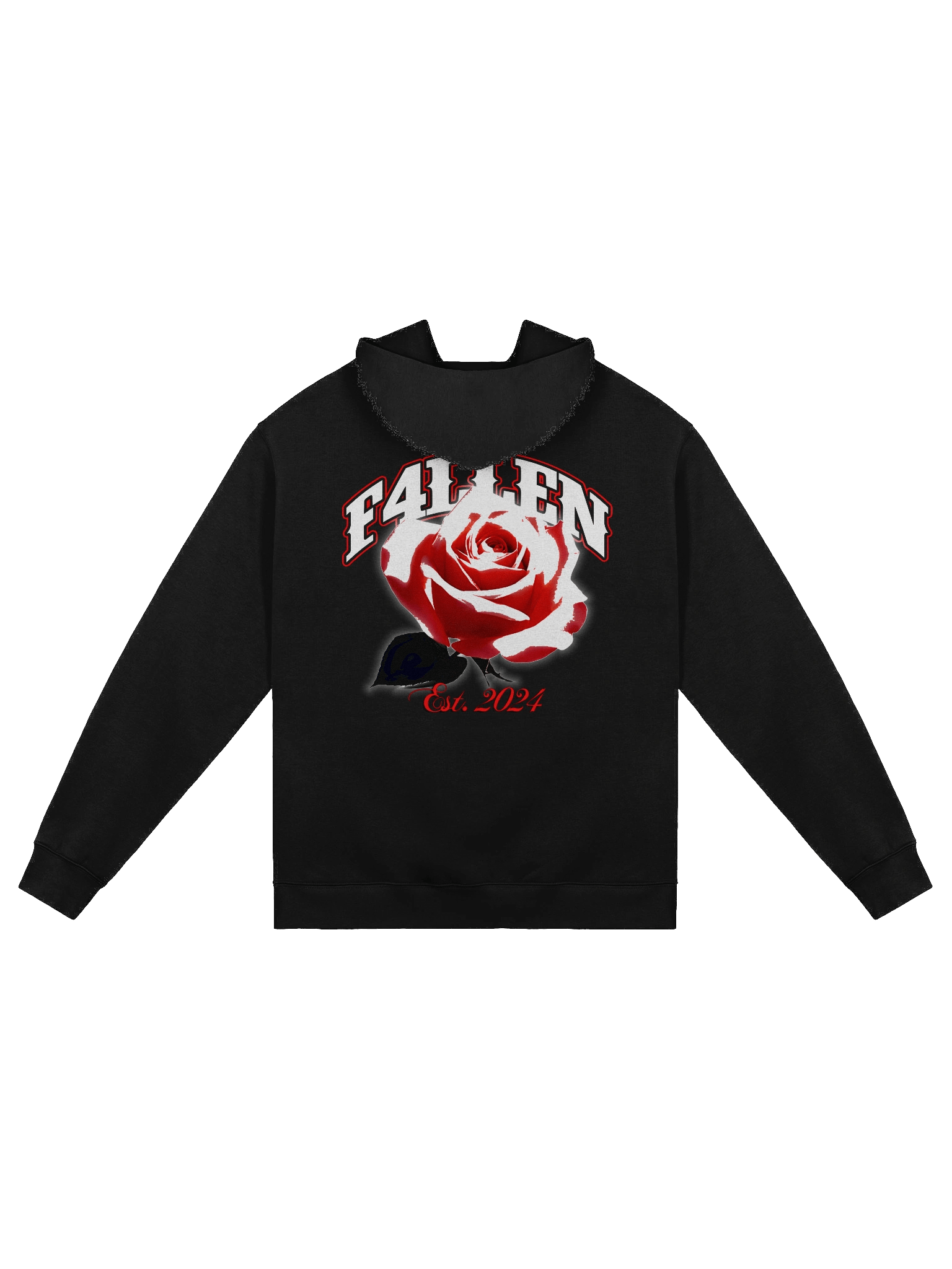 F4LLEN Red Flower Hoodie [ Black ] product image (1)