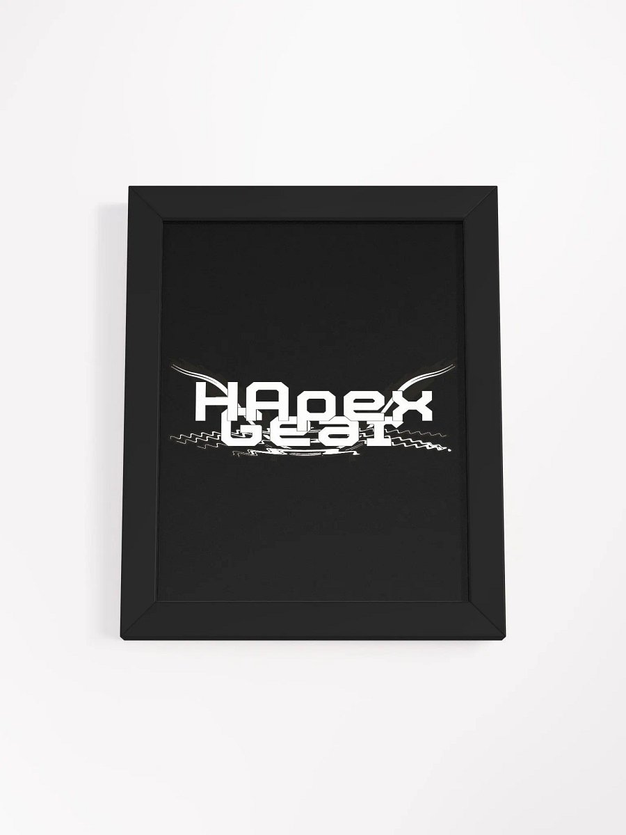 Framed - Black - High-Quality Matte Poster - Embroidered - White HApex Gear White Logo product image (1)