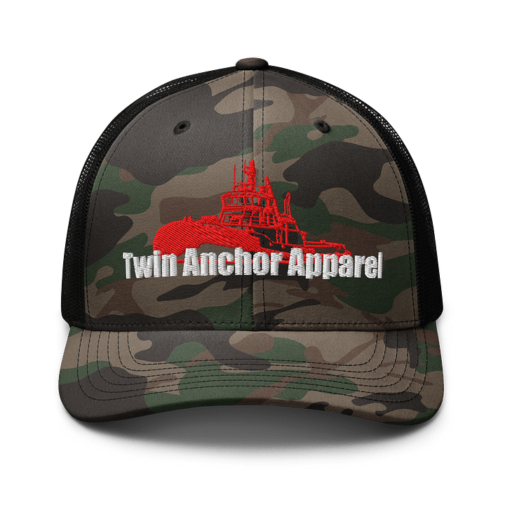 Red Marco tug Camo Trucker Hat product image (1)