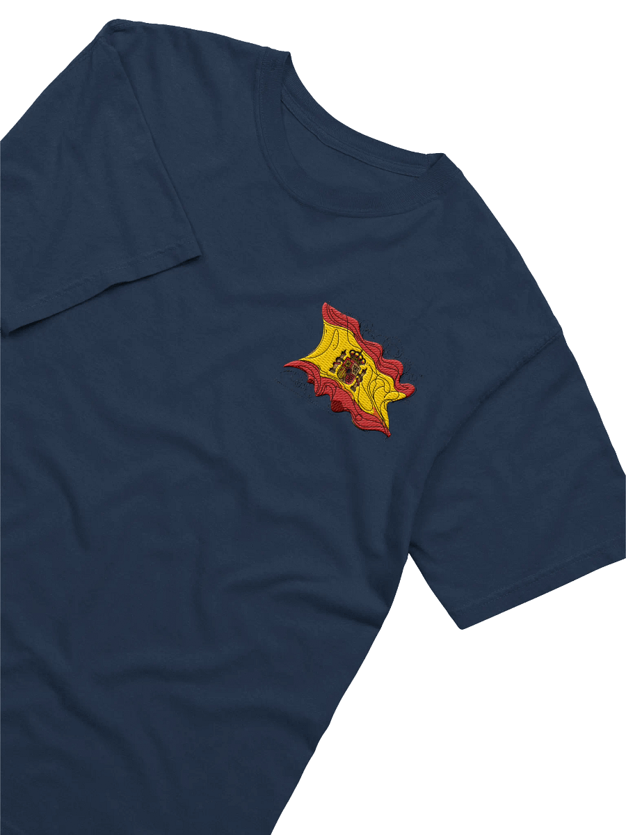 Spain Left Chest Embroidered Line Art Flag T-Shirt product image (51)