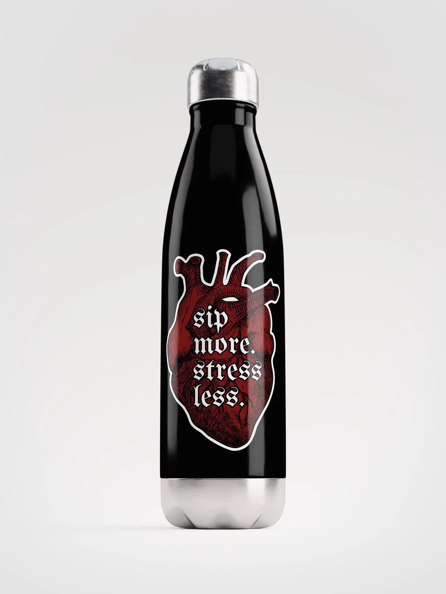 Sip More, Stress Less Anatomical Heart 17oz Water Bottle product image (1)