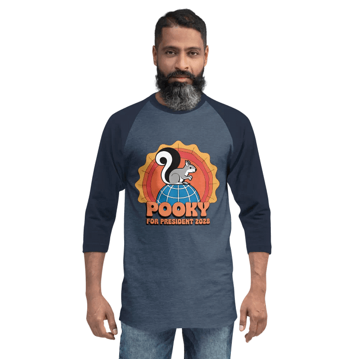 Pooky for President 2028 Raglan Tee product image (2)