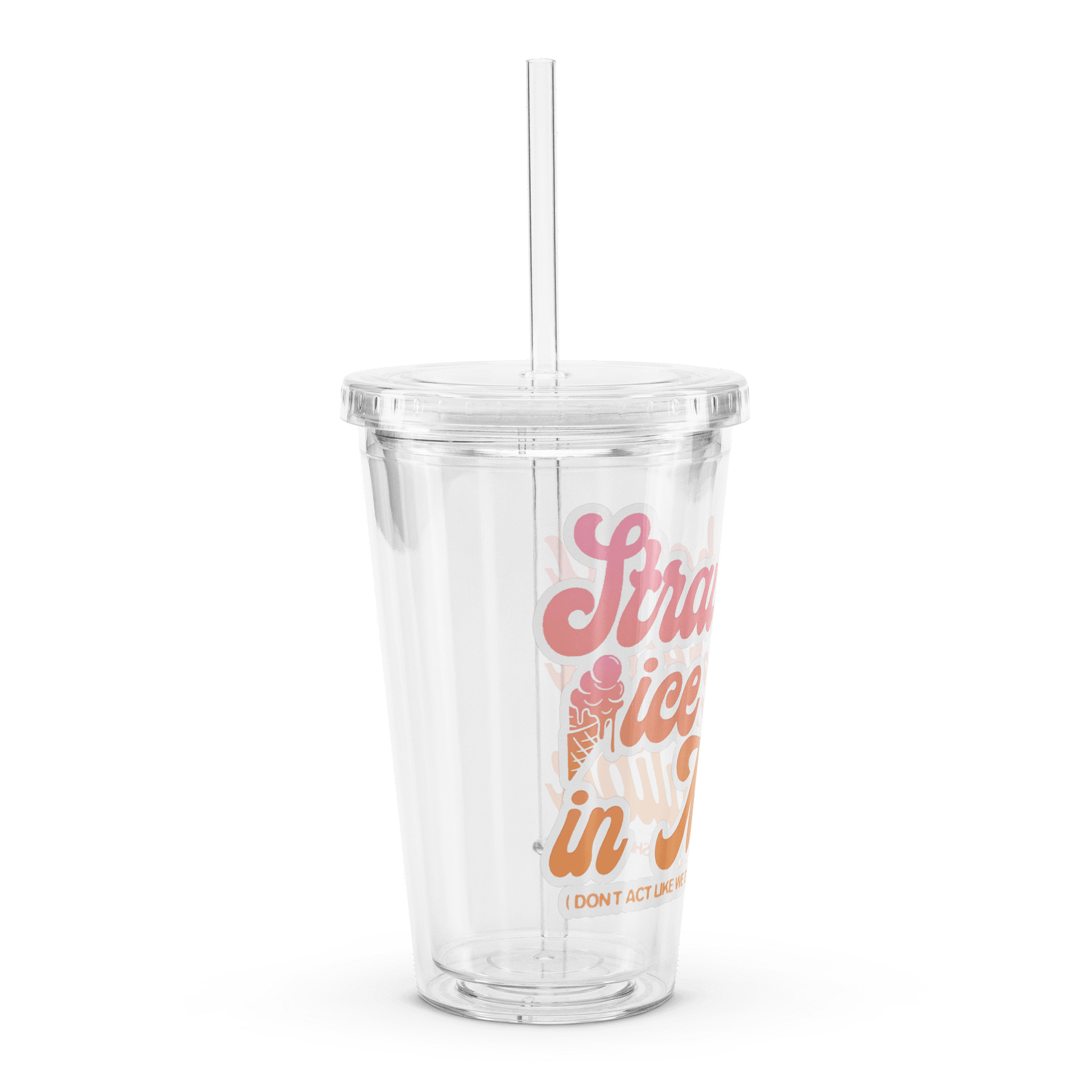 Strawberry Ice Cream - Clear Plastic Tumbler product image (3)
