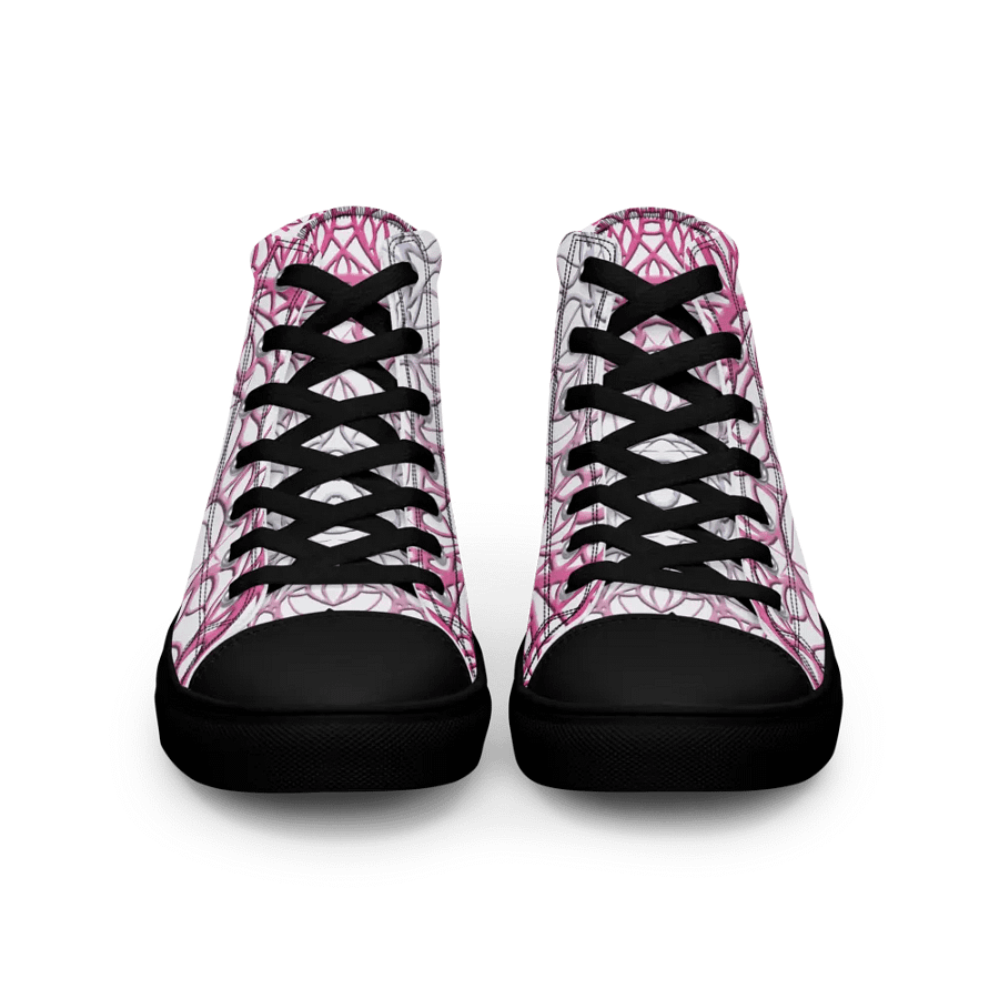 Ornate Pink Mandala Women's High Top Canvas Shoes product image (6)