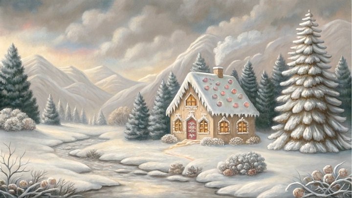 Gingerbread Cottage in Winter Wonderland - Frame TV VI product image (1)
