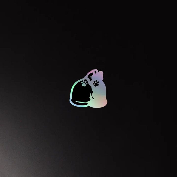 Ying & Yang Cats Holographic Sticker product image (4)
