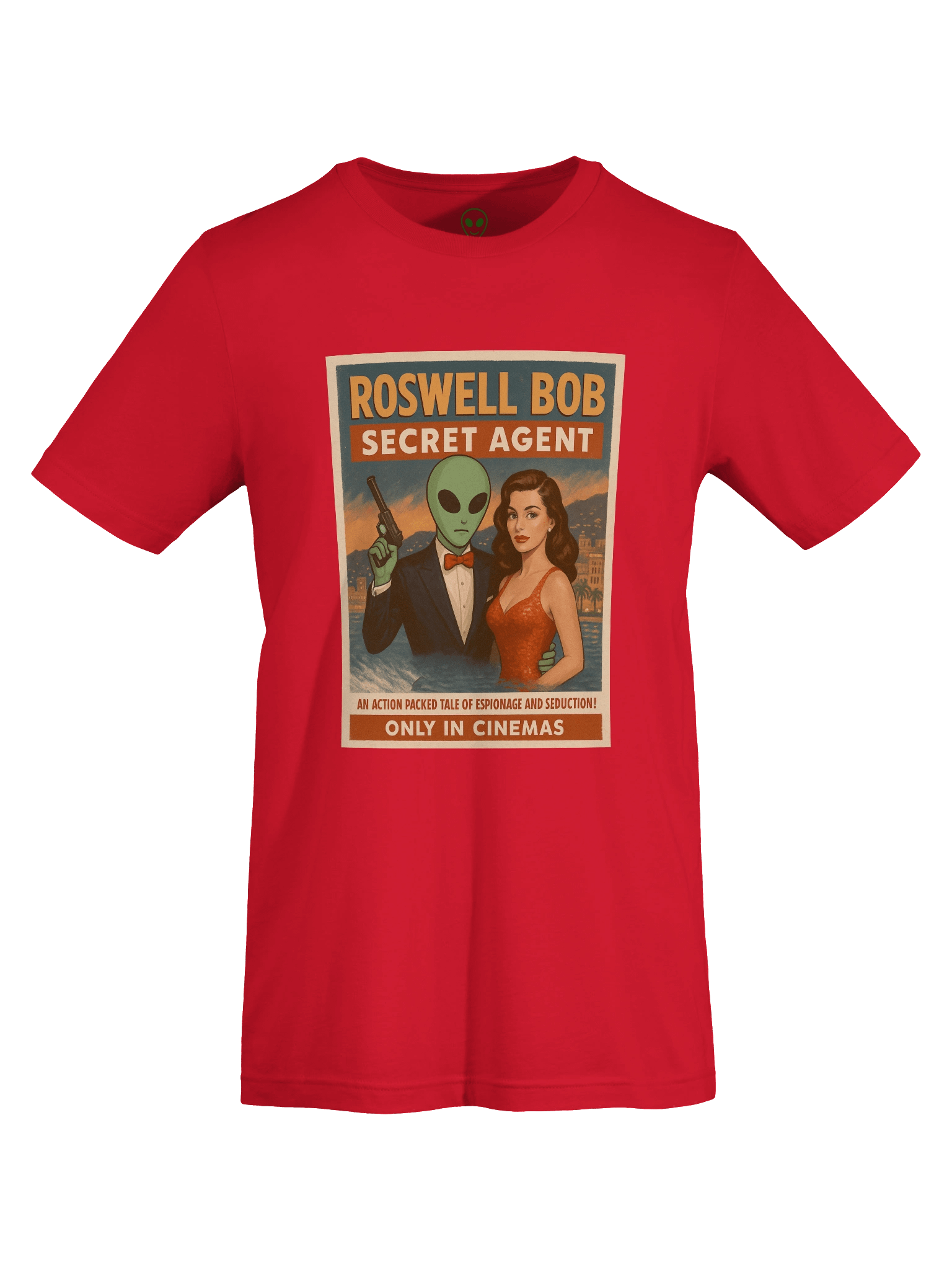 Secret Agent Action Film Star Roswell Aliens 1950's Retro Unisex T-Shirt product image (7)