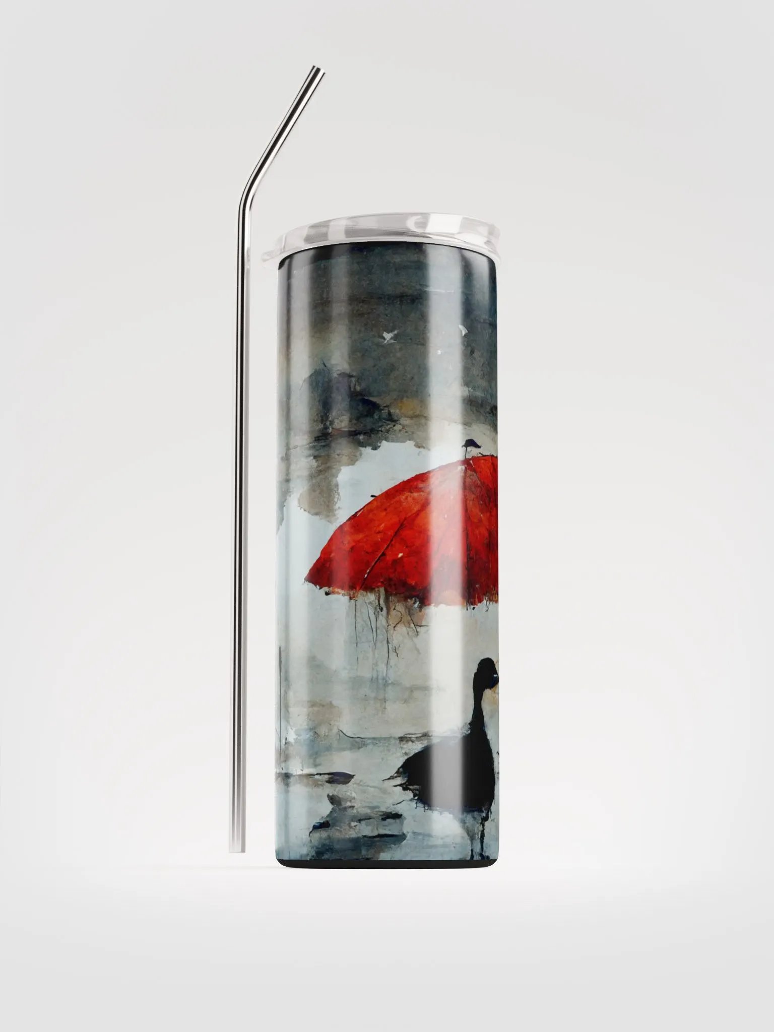 Misty Red Umbrella Stainless Steel Tumbler product image (1)