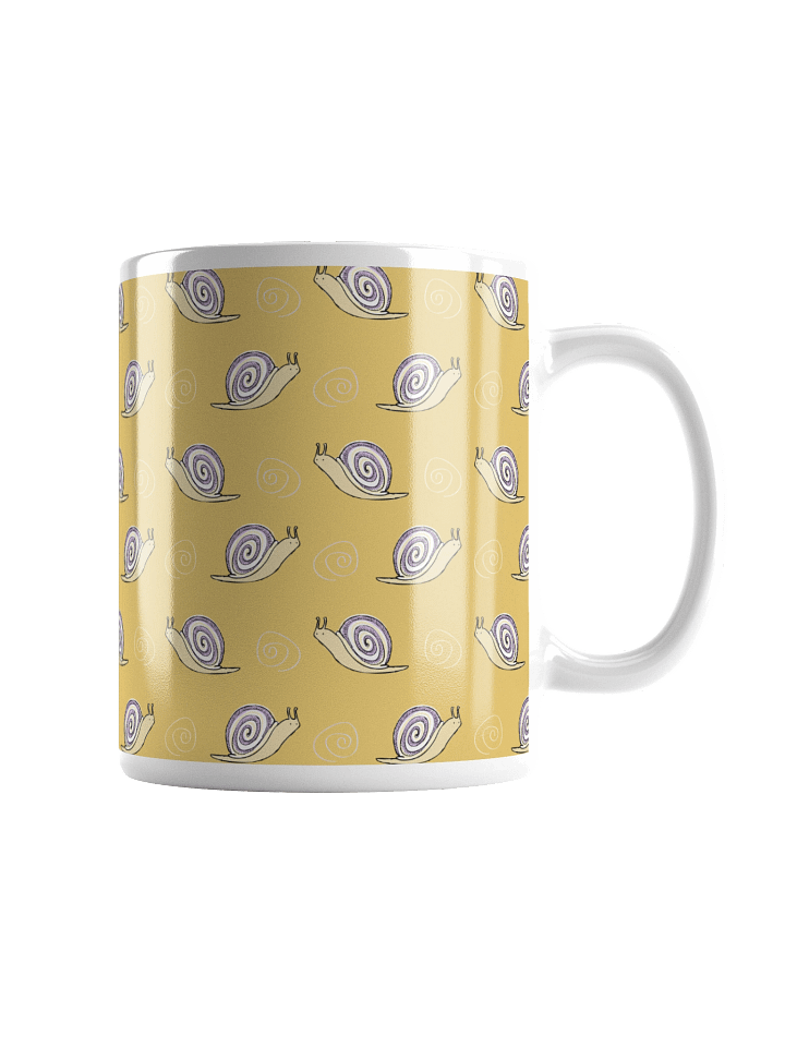 Snails Doodle Patterned Mug, Yellow product image (3)