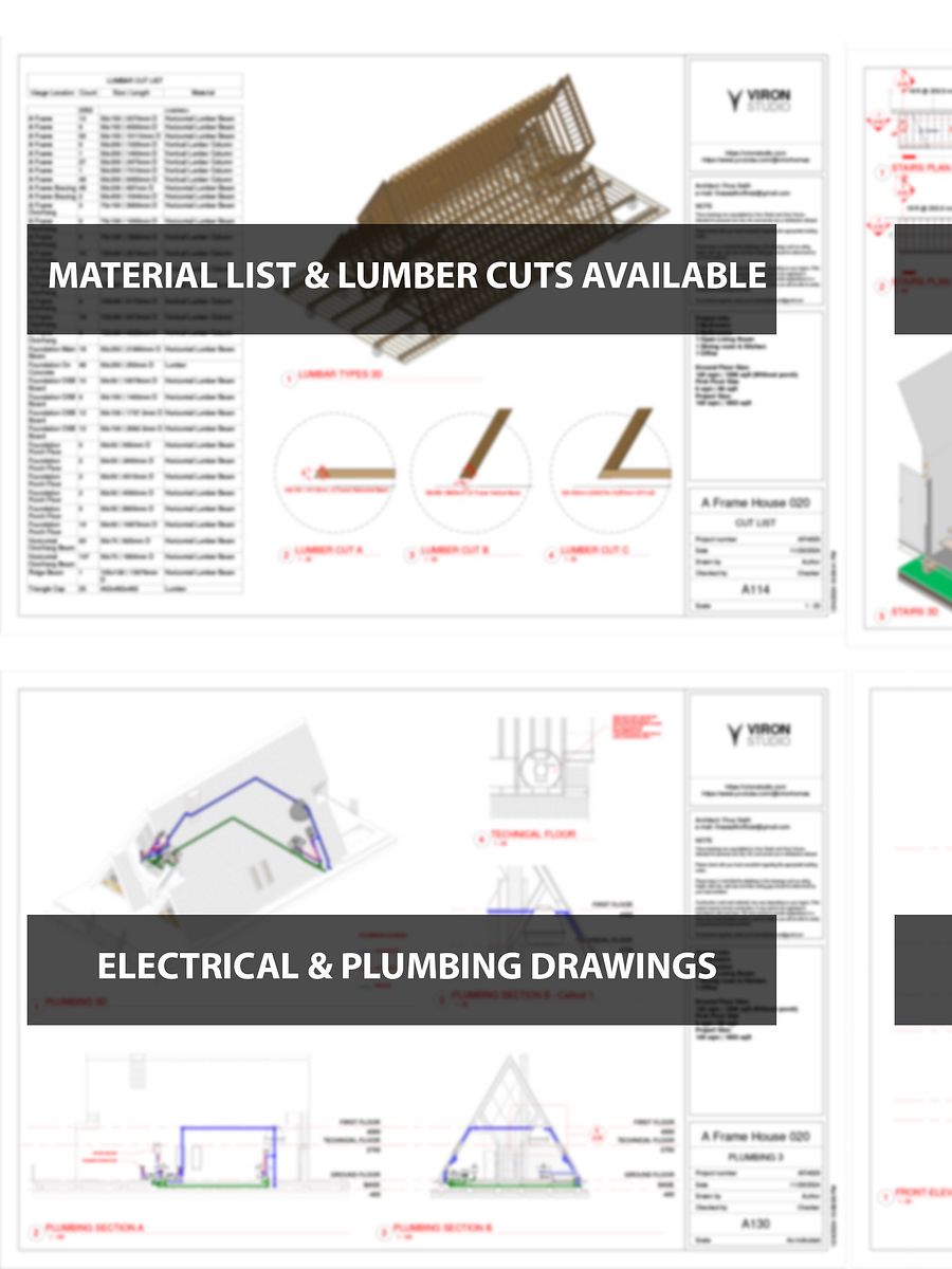 A Frame House 020 - Print & Build FULL DRAWINGS! product image (5)