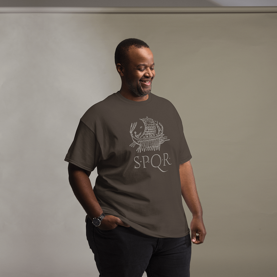 SPQR Galley Roman Art from 43 BC, Dark Chocolate T-Shirt product image (7)