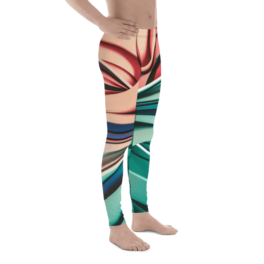 Men's Performance Slim Fit Leggings with Abstract Multicolour Design - TDS Music Exclusive product image (8)