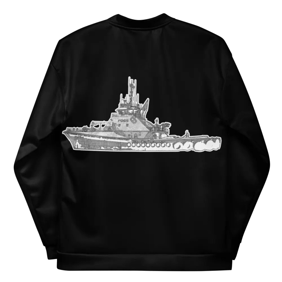 Foss Tugboat Sketch Black Bomber Jacket product image (11)