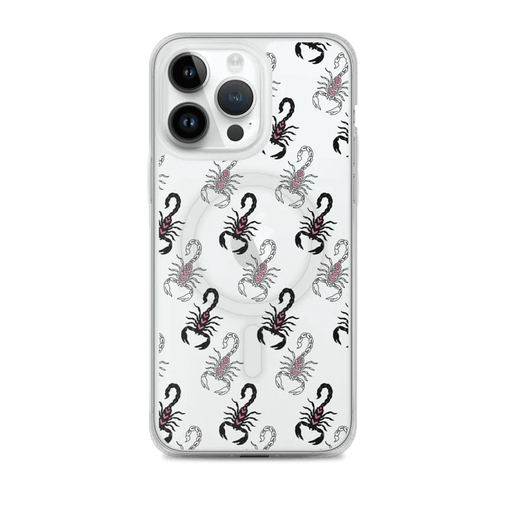 Yin n Yang Heart Tailed Scorpions Clear Phone Case product image (1)