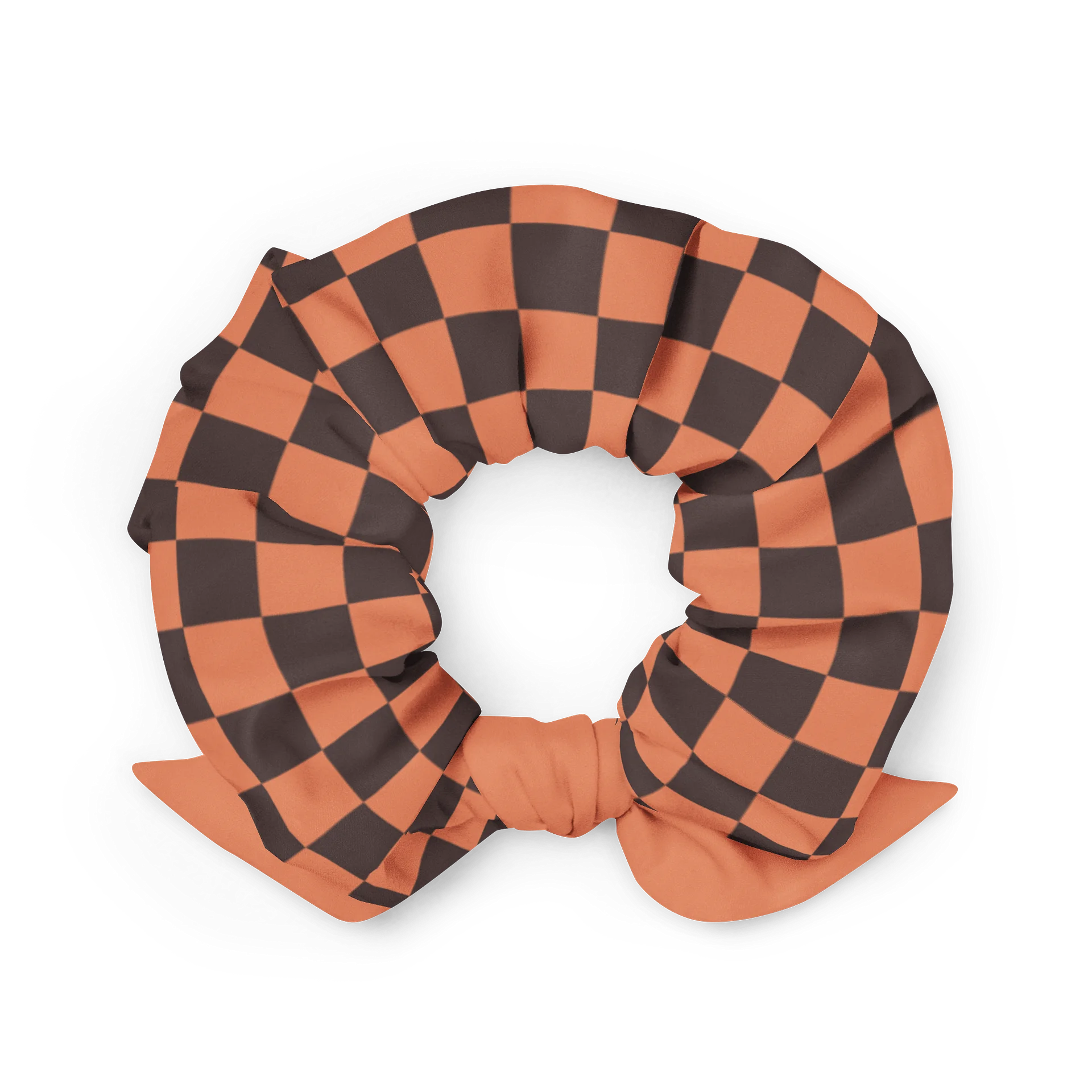 Orange n' Brown Checker Scrunchie product image (2)