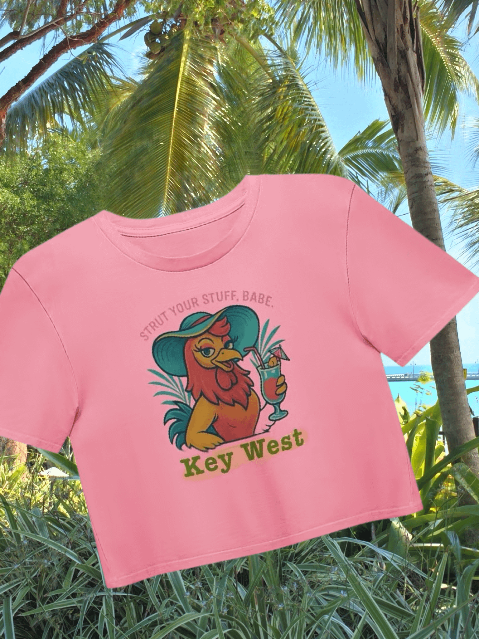 Key West Strut Your Stuff, Babe Rooster Ladies Crop Top product image (2)