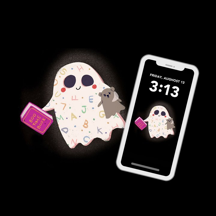 Little Ghost Bedtime - Digital Wallpaper for Mobile Phone product image (2)