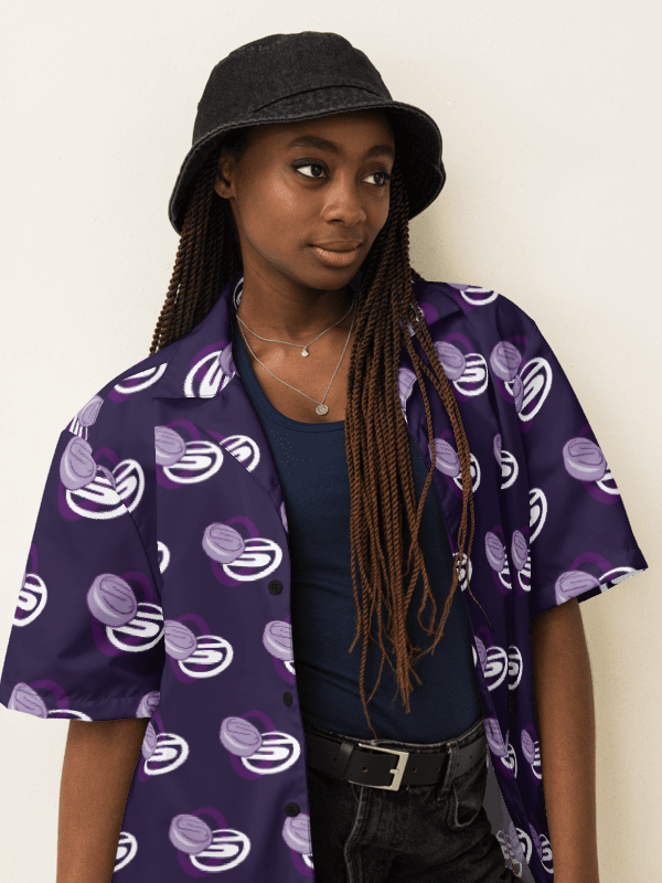 Stimulant Records Hawaiian All Over Print Shirt Purple Logo product image (2)