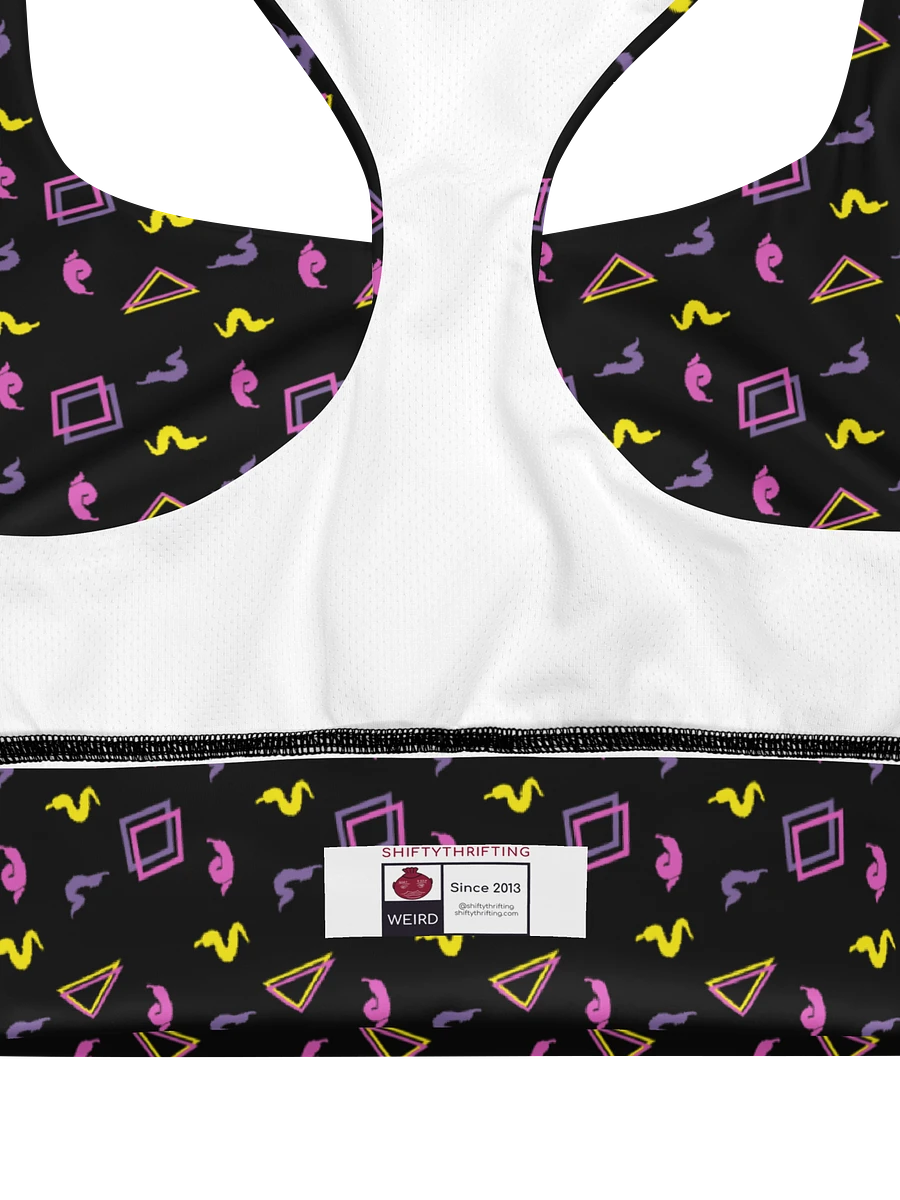 Oh worm black pattern sports bra product image (5)