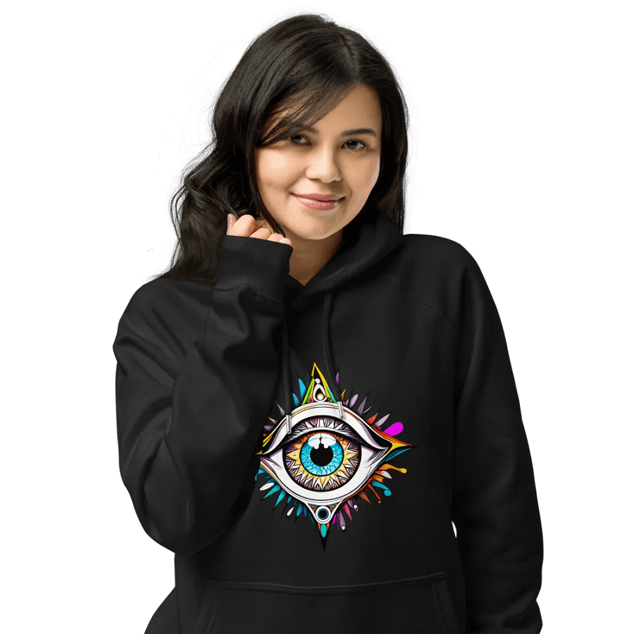 [Open Eye] - Unisex Eco Raglan Hoodie product image (16)