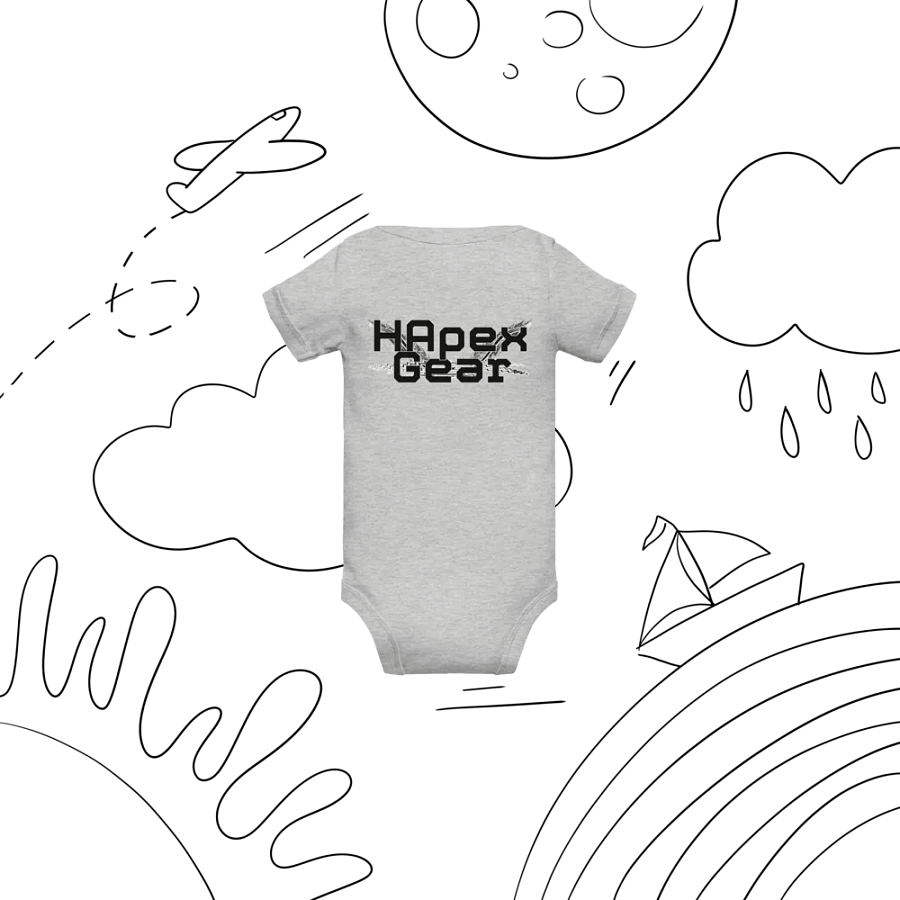 Baby Short Sleeve One Piece - Embroidered - Black HApex Gear Black Logo product image (8)