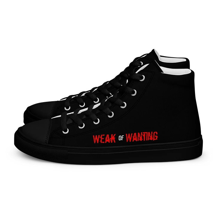 Weak Of Wanting Men's High Top Canvas Red Logo Shoes product image (1)