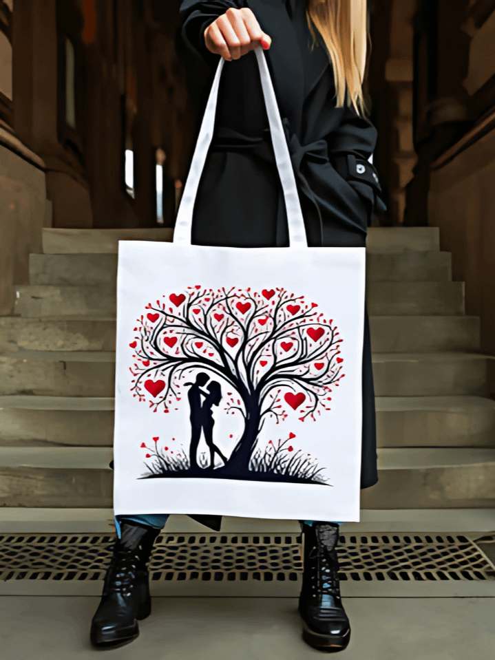 Romantic Couple Tote Bag Sublimation Graphic – Elegant Couple Artwork for Valentine’s Day – Instant Digital Download – 300 DPI PNG product image (1)