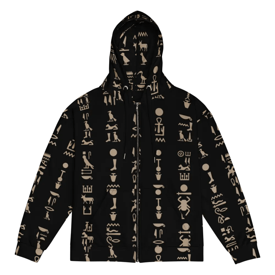 Isis Black Hieroglyphs Unisex Zip Hoodie product image (1)