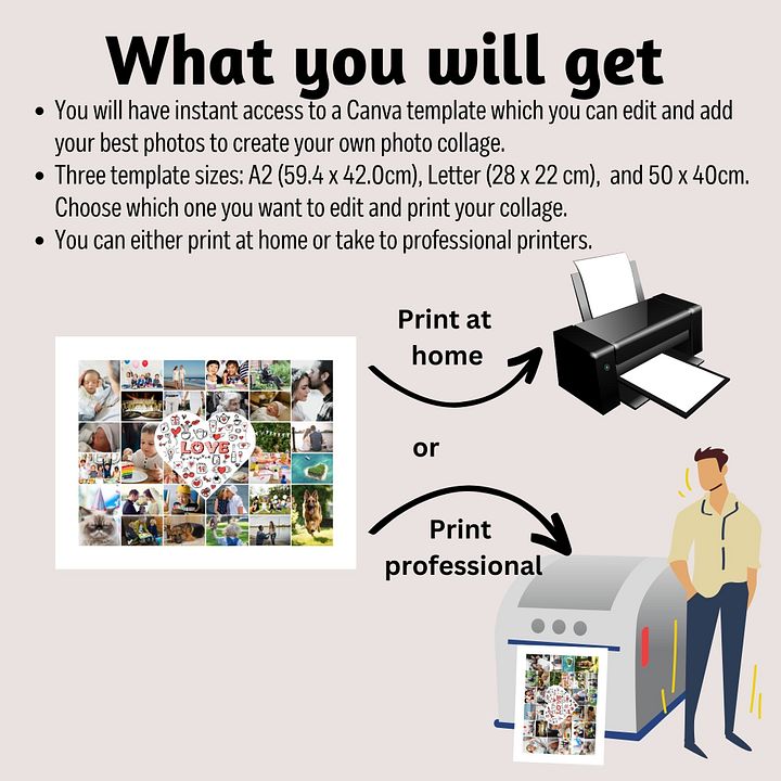 Love Heart In Centre Photo Collage Canva Template product image (2)