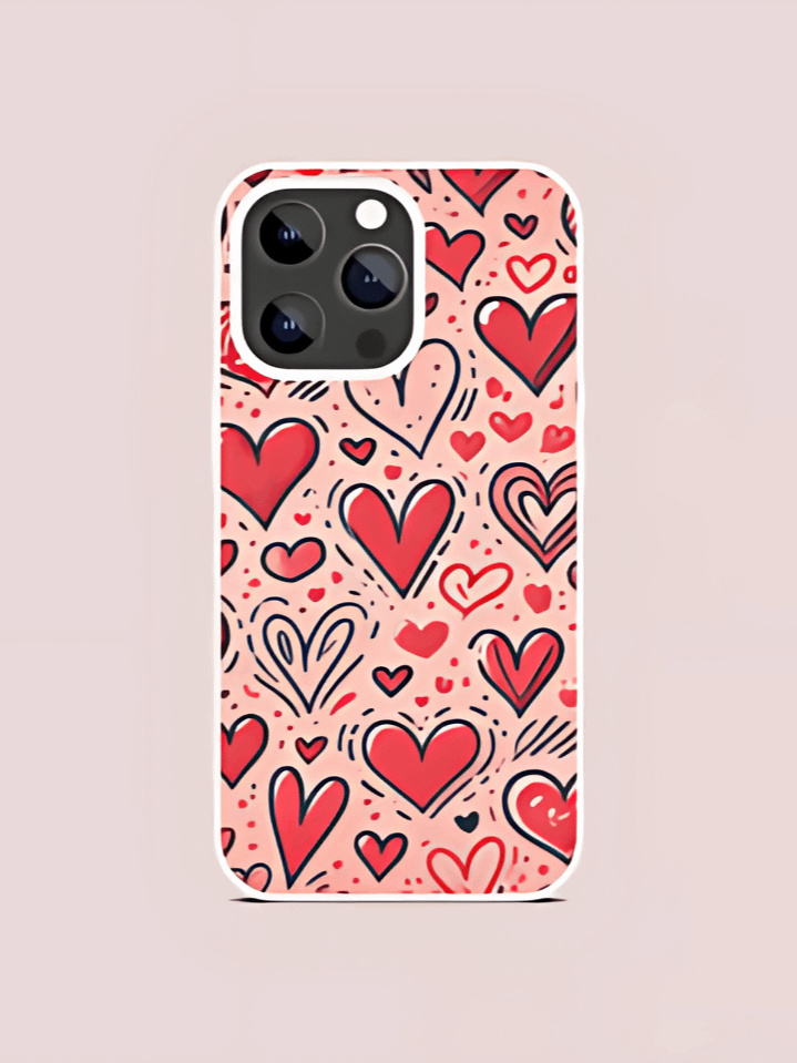 PASSION PINK | Red Heart Phone Case PNG – Romantic Valentine’s Day Sublimation Design – High-Quality Instant Download (300 DPI) product image (1)