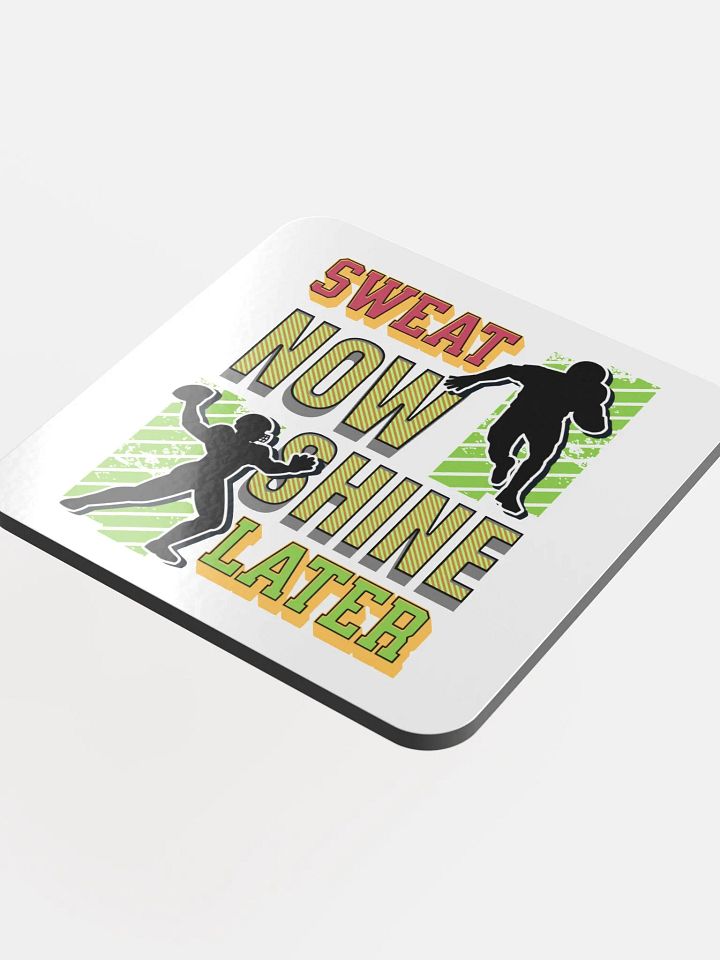 Sweat Now Shine Later Football Cork Coaster Set product image (1)