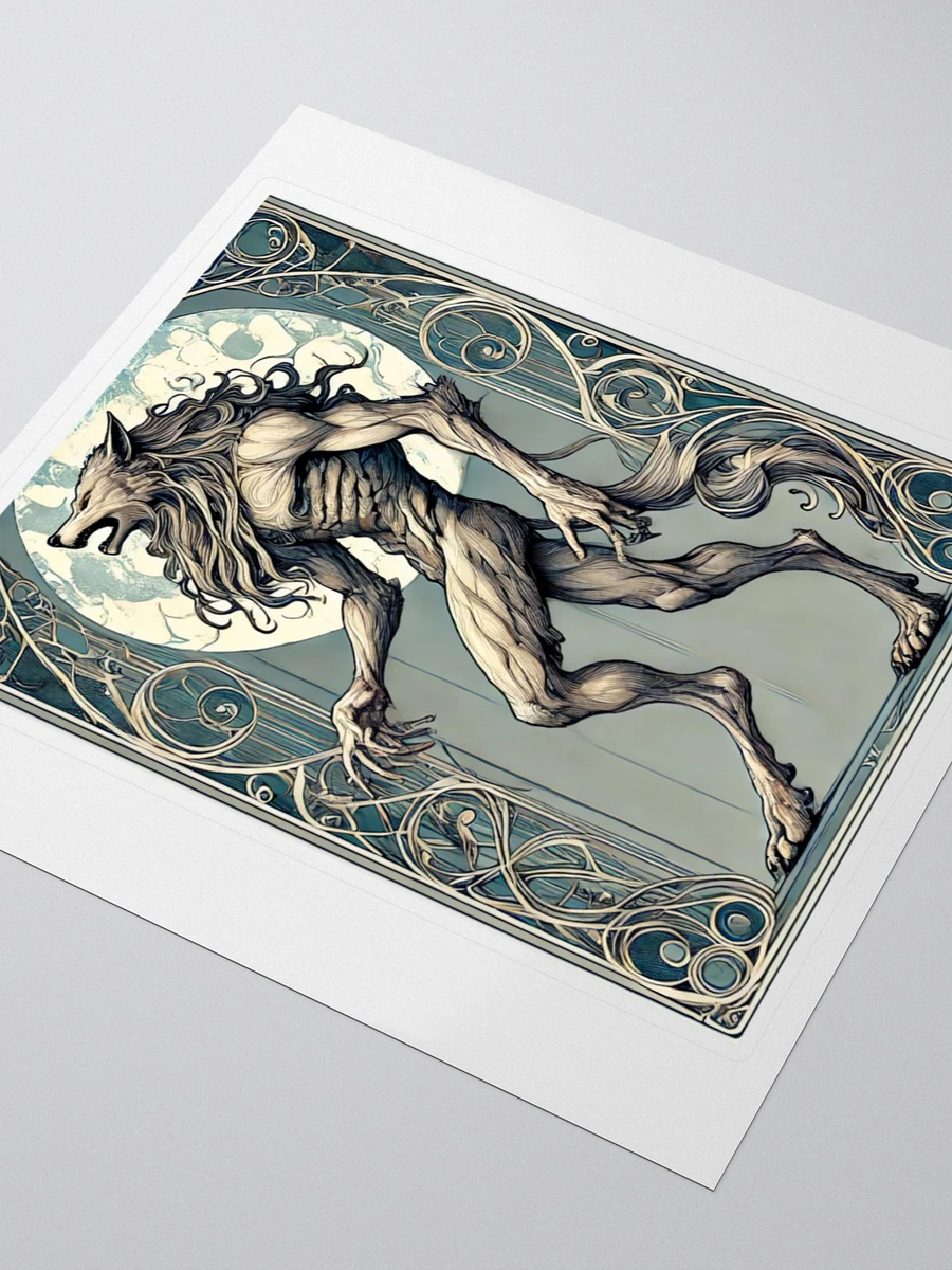 Art Nouveau Werewolf Vinyl Sticker – Full Moon Elegance 🌕🐺 product image (9)