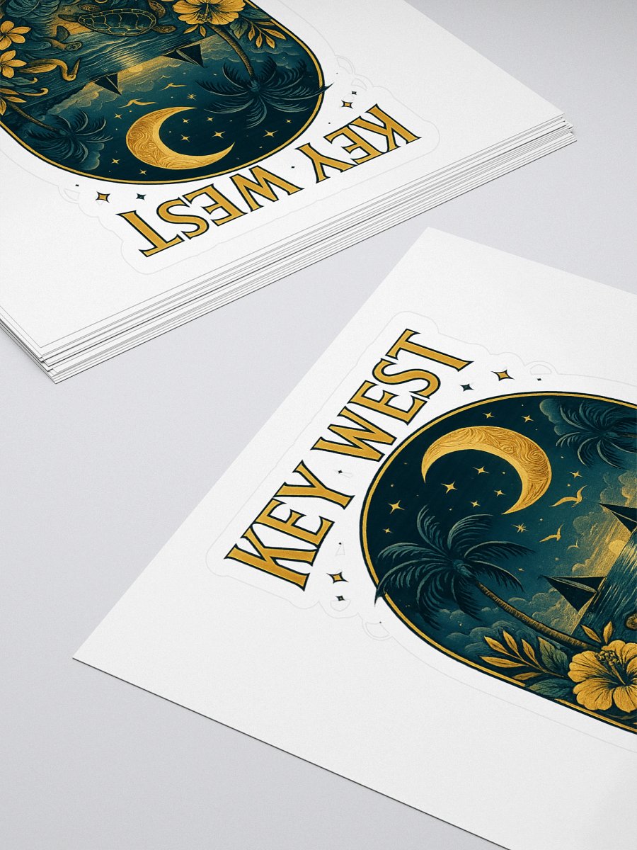 Kiss-Cut Key West Tropical Sticker with Moonlight Scene product image (4)