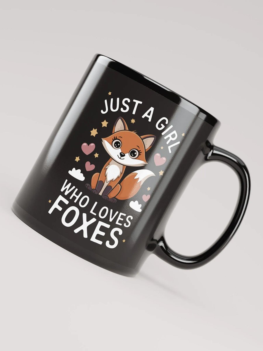 Just a Girl Who Loves Foxes Black Glossy Mug product image (4)