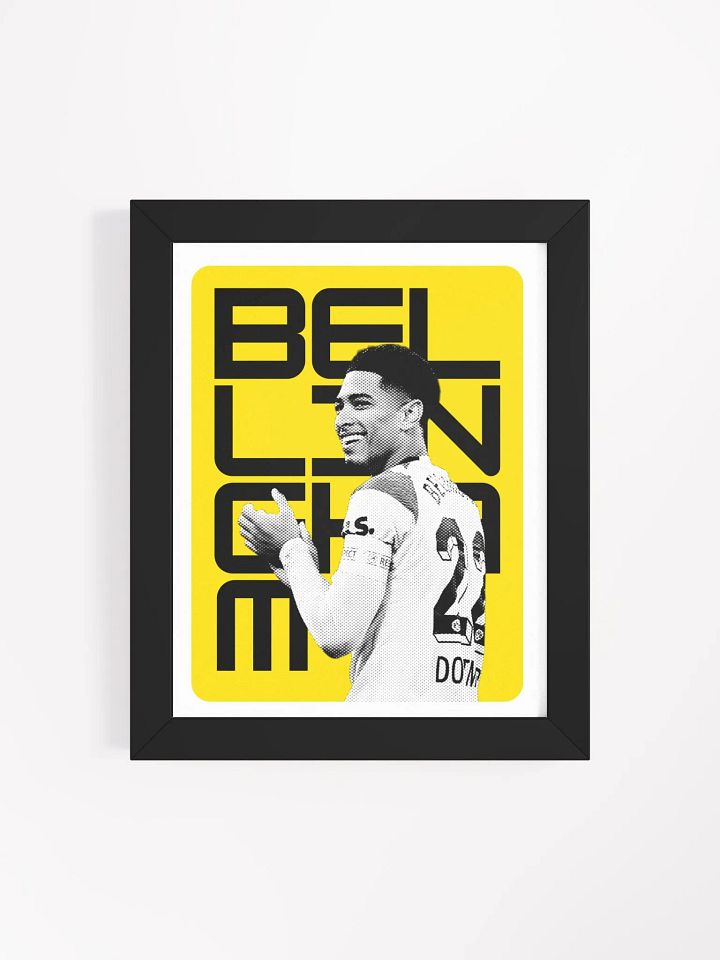 Jude Bellingham BW Borussia Dortmund Name Art Framed Print product image (2)