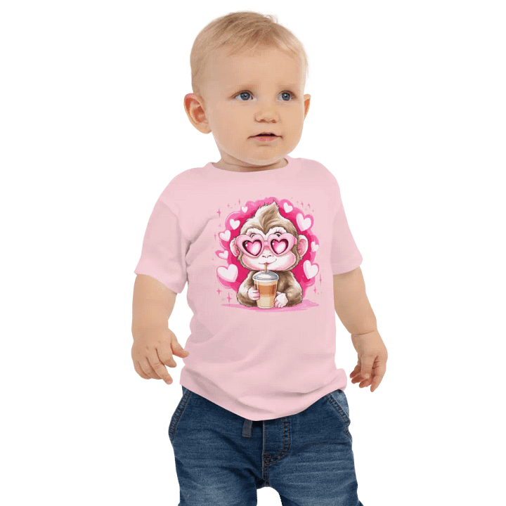 Whimsical Monkey Love Baby Tee product image (2)