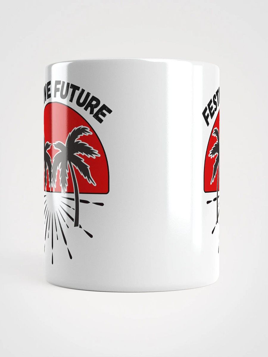 Festive Future - Sunset Beach Scene White Coffee Mug product image (5)