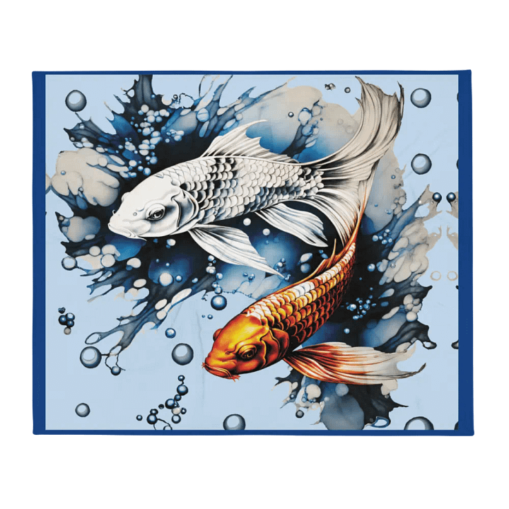 Koifish and bubbles on blue product image (2)