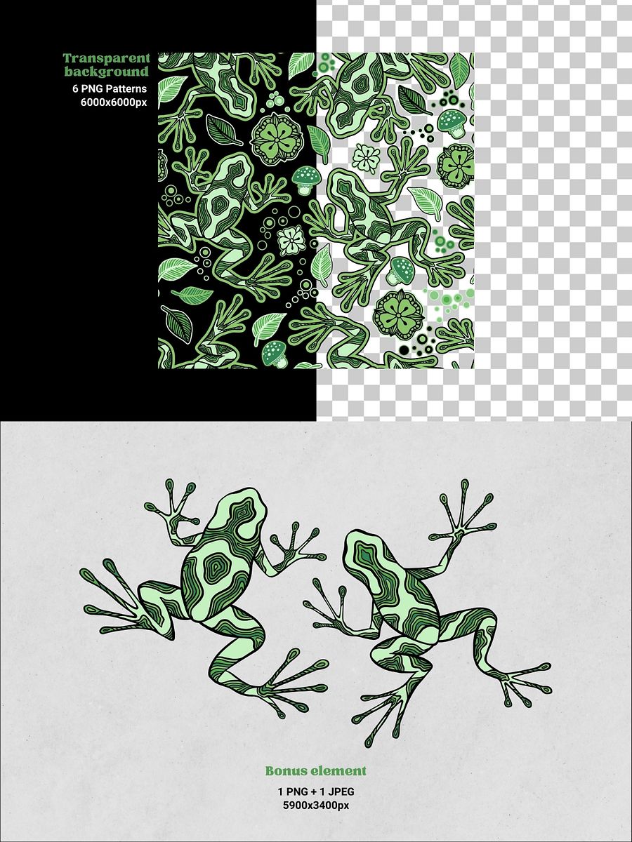 Magic Frogs Line Art Patterns product image (7)