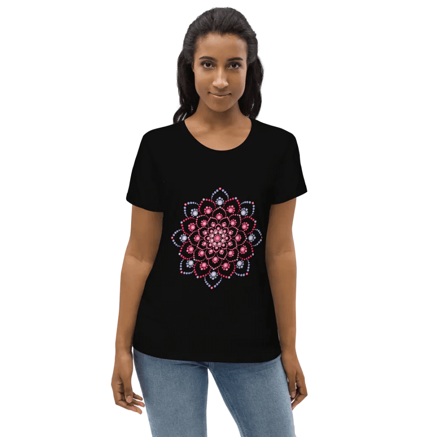 Purple and Pink Dot Mandala Eco T-Shirt product image (4)