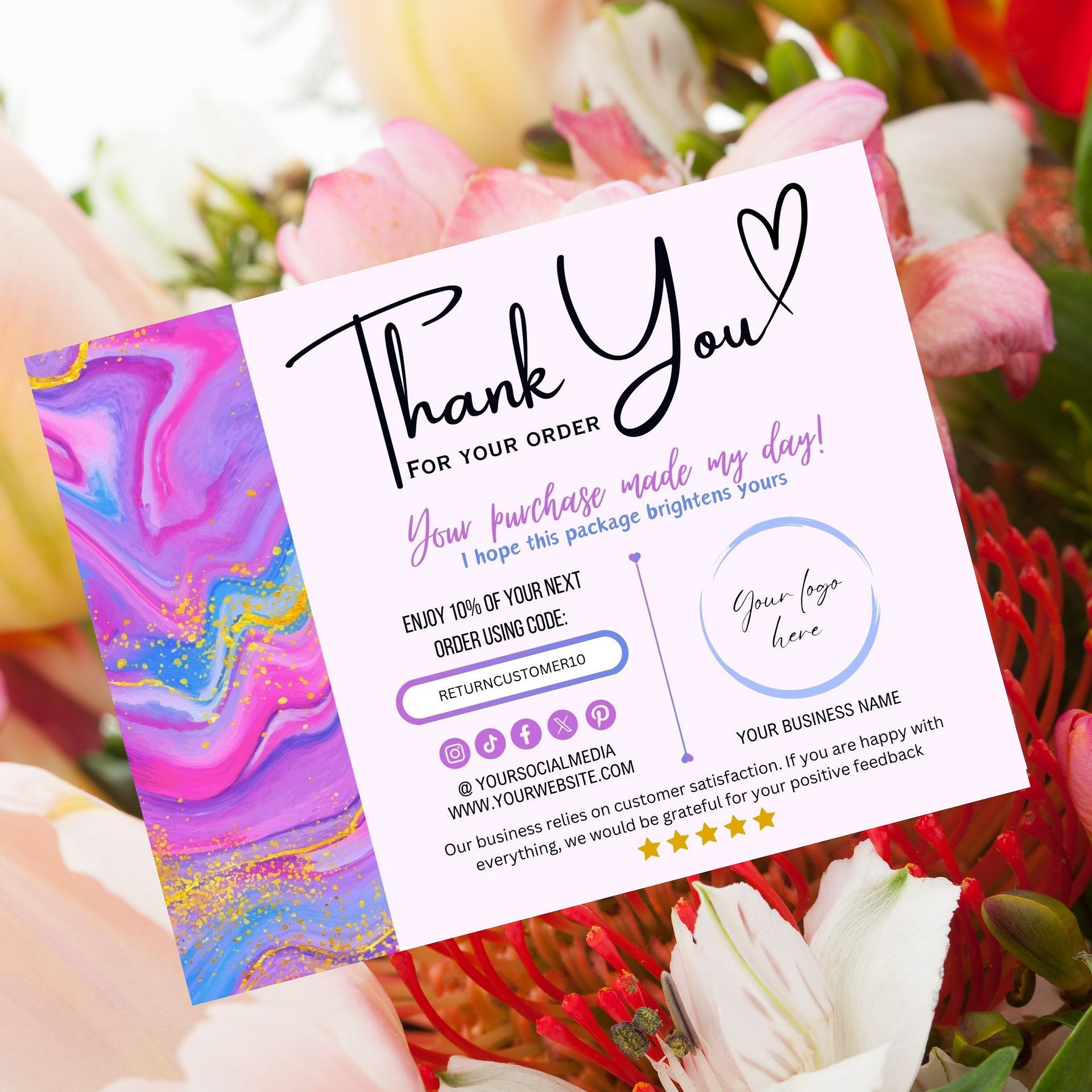 Unicorn - Thank You Card Template product image (4)