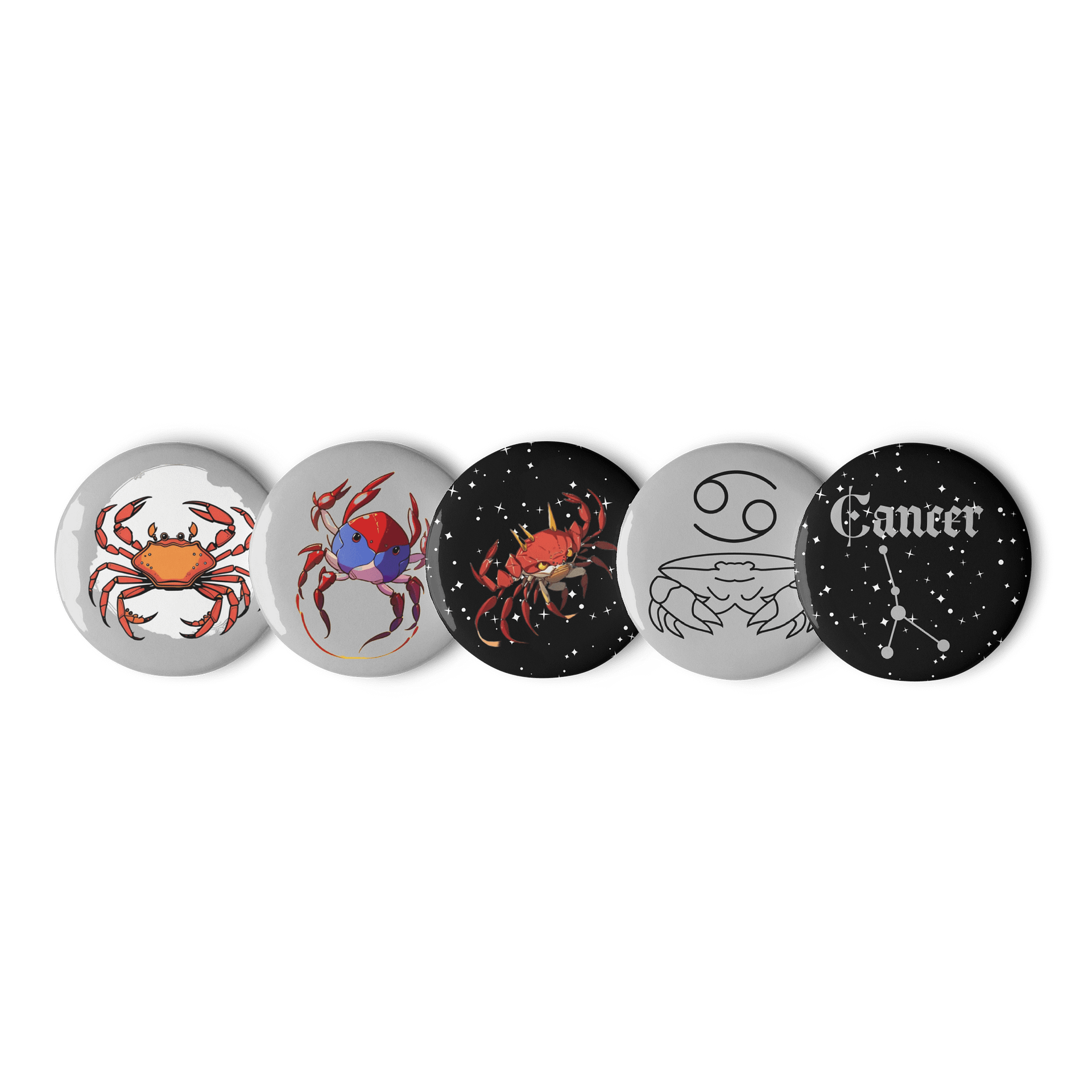 Cosmic Crab Pin Buttons Set product image (1)
