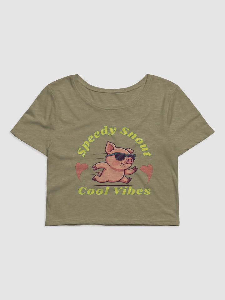 Speedy Shout Cartoon Pig Women's Crop Tee product image (13)