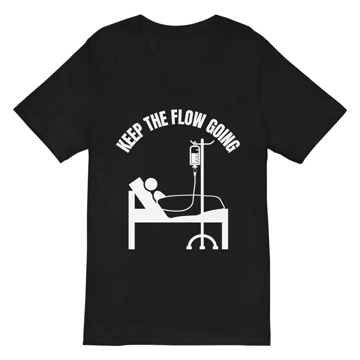 infusion, patient, drip, bed V-Neck Tee product image (2)