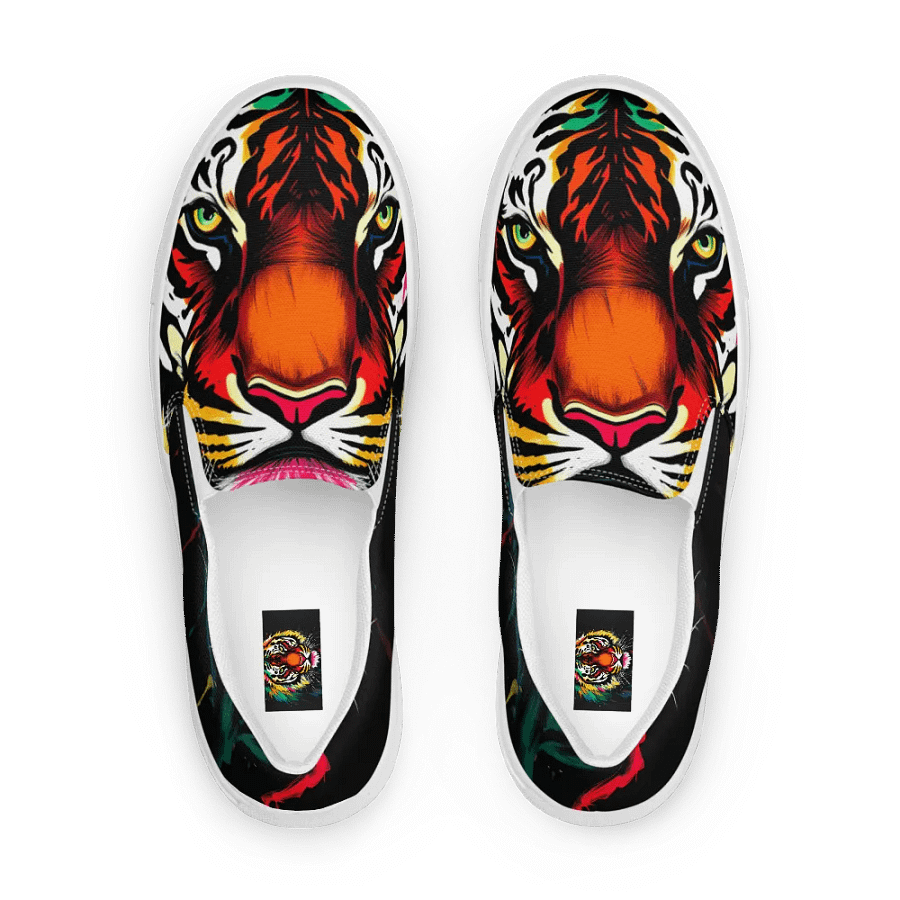 Women's pop art Tiger premium canvas Slip-On shoes product image (1)