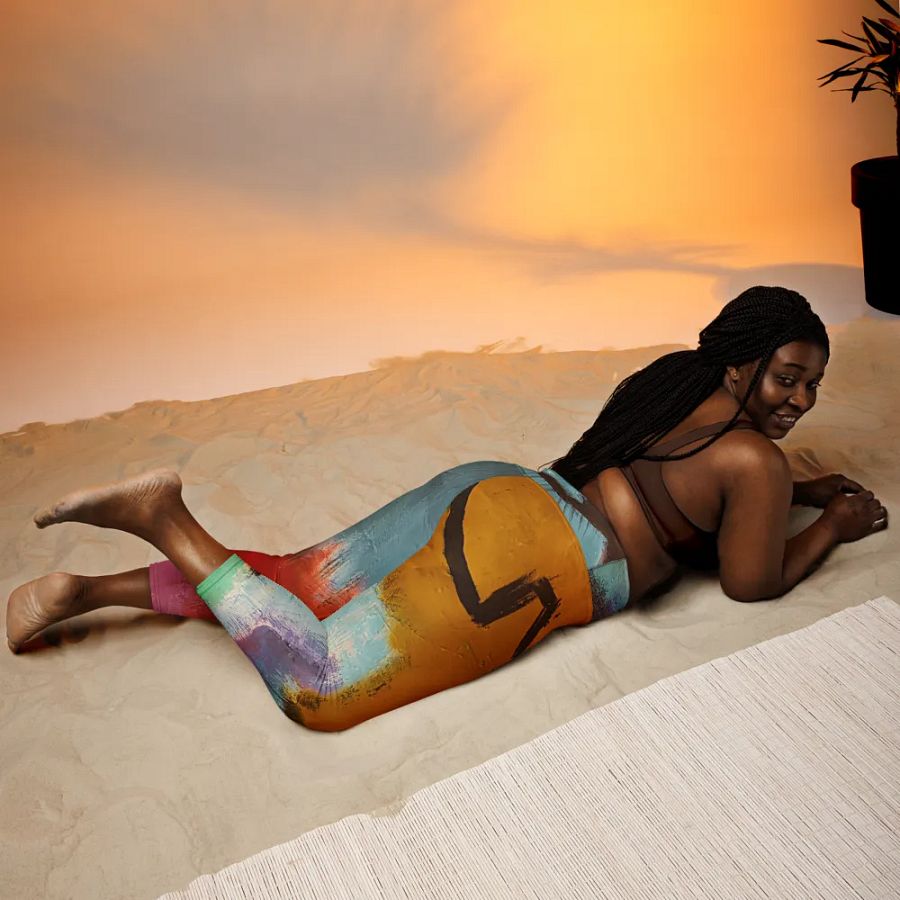 original artwork printed on yoga leggings, workout with style product image (9)