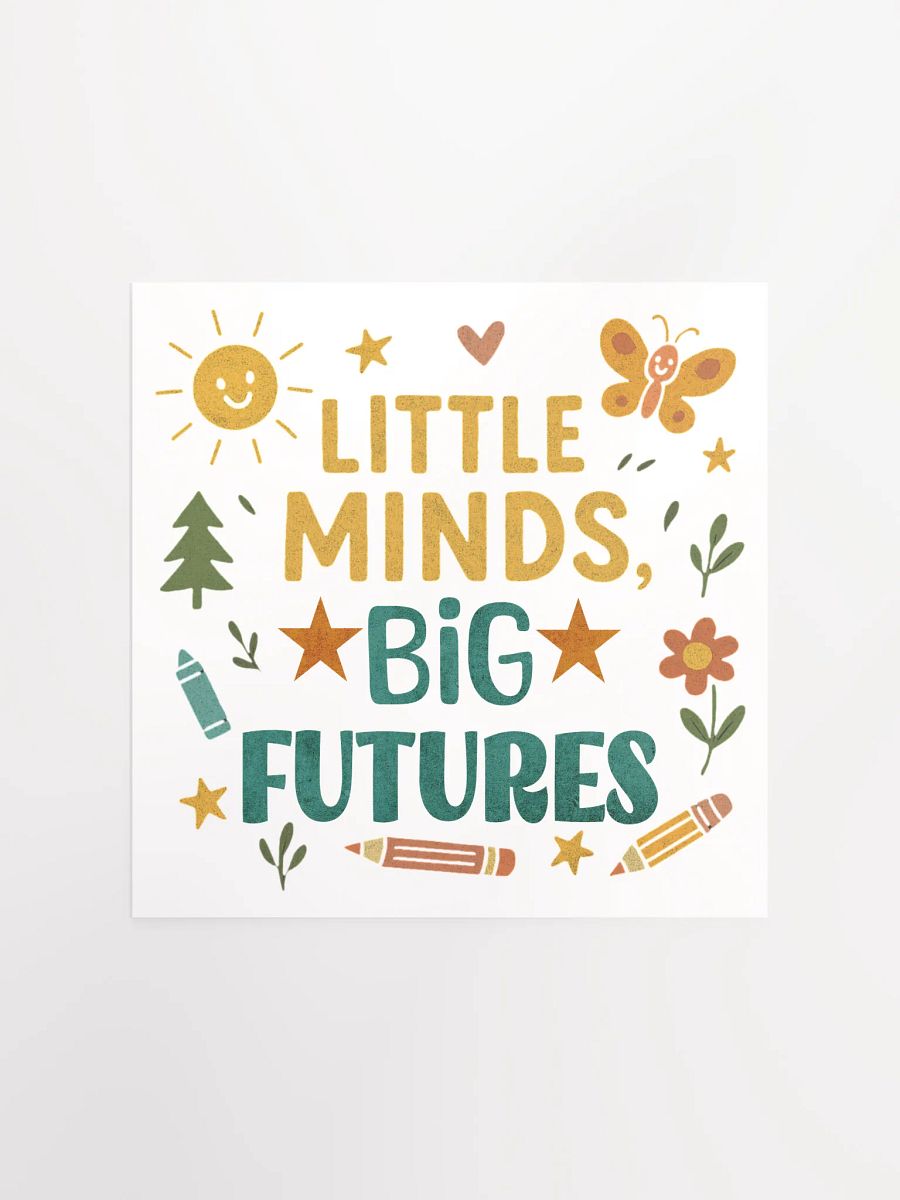 Little Minds Big Futures Poster – Retro Classroom Wall Art for Teachers product image (2)