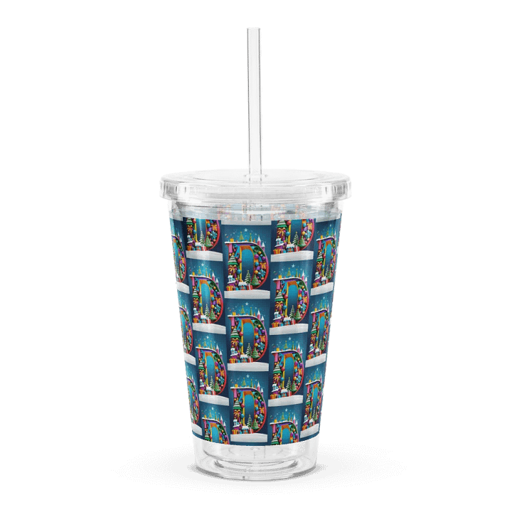 Christmas Monogram Letter D(2) Plastic Tumbler product image (1)