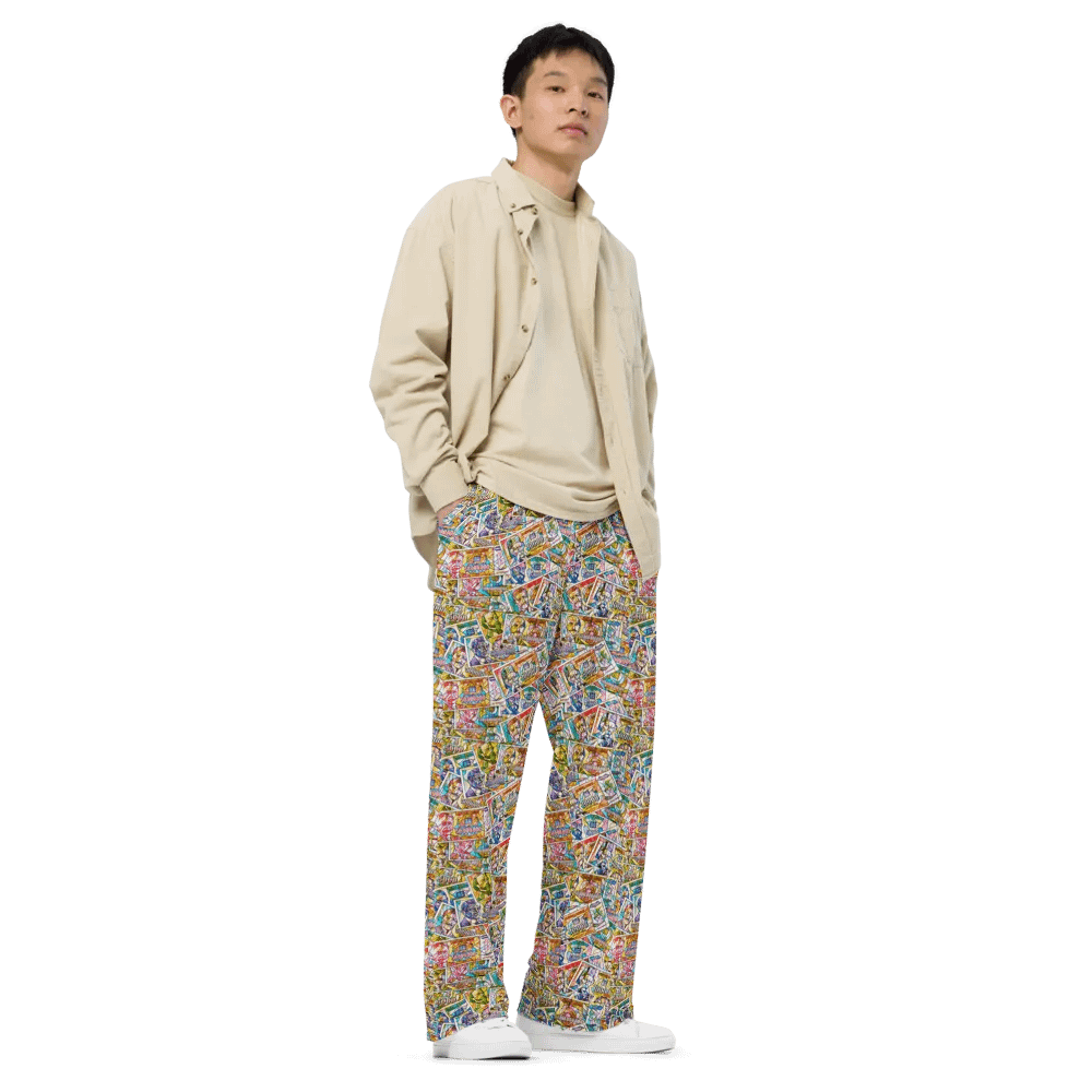 Jugoslovenski inflatorni dinar 1993 (Kolaž/mozaik) All-Over Print Unisex Wide-Leg Pants product image (3)