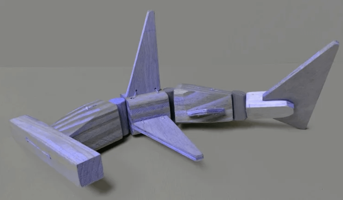 Made to Order: Wooden Handmade Blue Hammerhead Shark Puppet Toy product image (2)